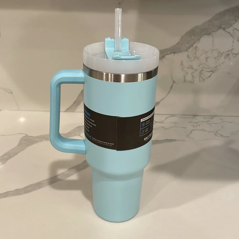 Stanley - AQUA - OG 40 oz Adventure Quencher Travel Tumbler (Light Blue) NWT!